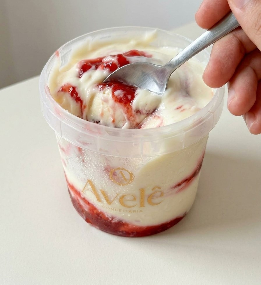 Sorvete Artesanal >> Cheescake de Morango